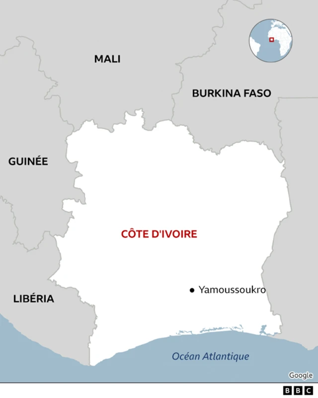 Carte de la Côte d'Ivoire