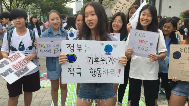 (캡션) 27일 열린 기후 변화를 위한 결석 시위