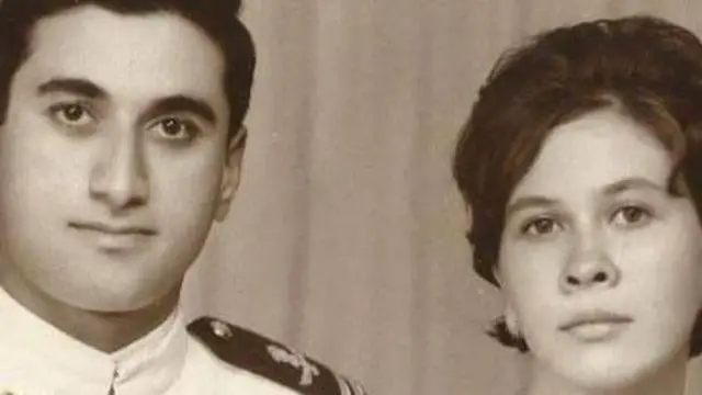 ਫਲਾਇੰਗ ਅਫਸਰ ਦਾਰਾ ਫਿਰੋਜ਼ ਚਿਨੋਏ ਅਤੇ ਉਨ੍ਹਾਂ ਦੀ ਪਤਨੀ ਮਾਰਗਰੇਟ