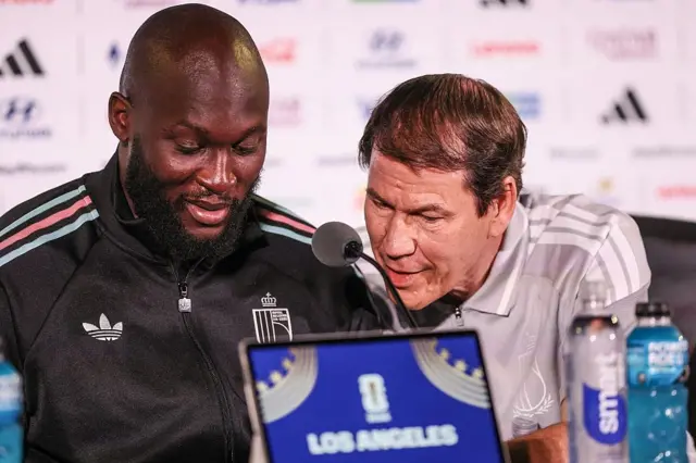 Belçika forveti Romelu Lukaku ve Belçika Teknik Direktörü Rudi Garcia