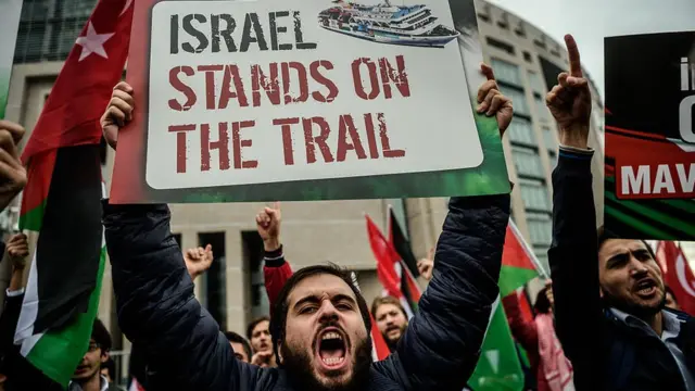 इसराइल के ख़िलाफ़ प्रदर्शन