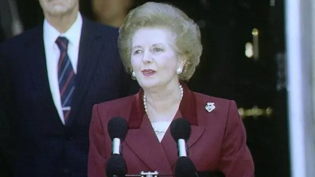 Margaret Thatcher makes her final speech outside Downing St