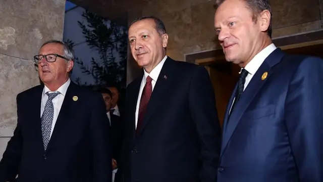 Jean Claude Juncker, Recep Tayyyip Erdoğan ve Donald Tusk