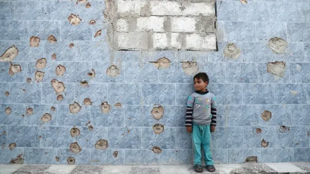 Duma'daki bir Suriyeli çocuk