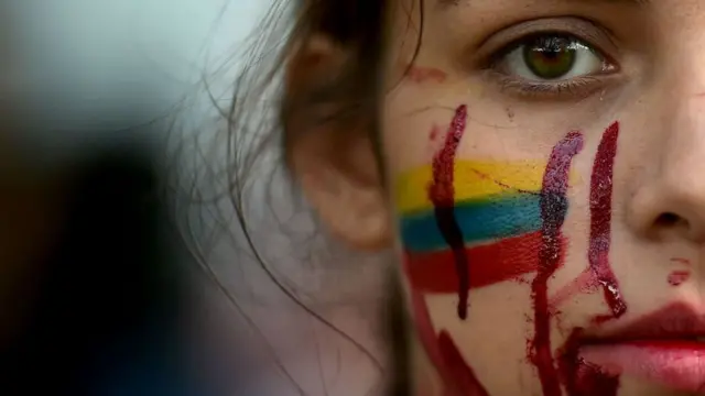 Manifestante en Colombia