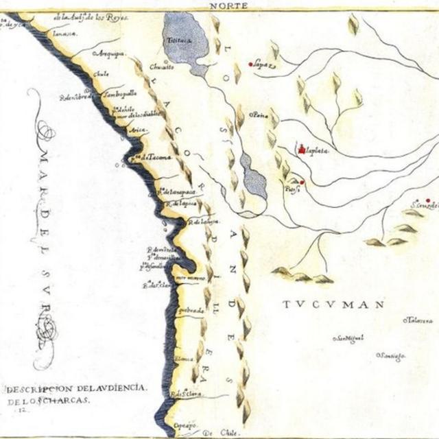 Mapa de la Audiencia de Charcas en 1600