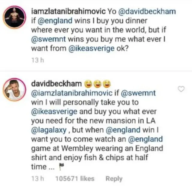 Beckham don win dis bet