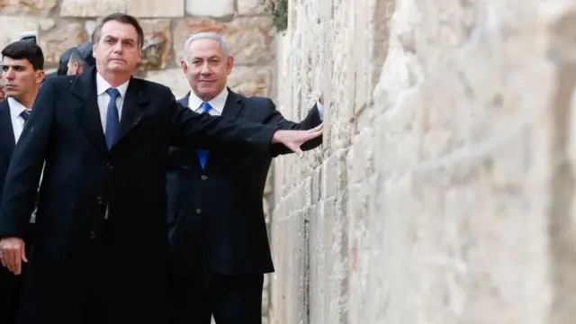 Bolsonaro e Netanyahu no Muro das Lamentações