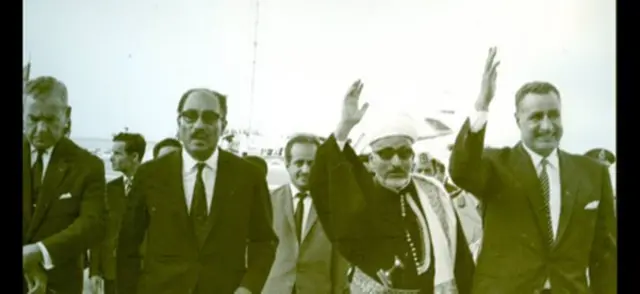 عبد الناصر والسادات خلال استقبال الإرياني في القاهرة
