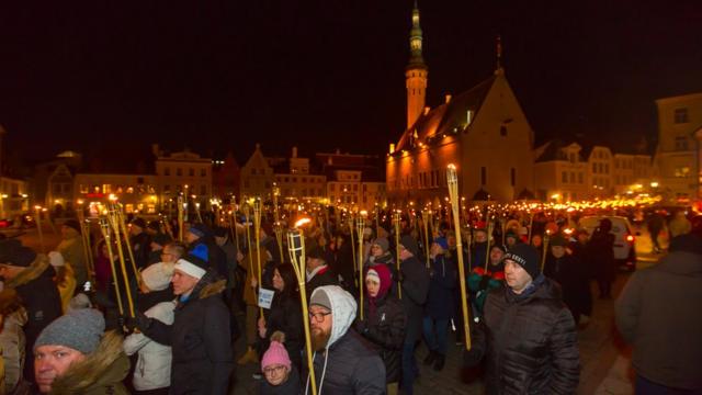 Факельное шествие, организованное EKRE