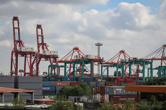 Vue aérienne d’un port en Chine