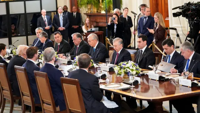 رهبران کشورهای آسیای میانه در دیدار با ترامپ