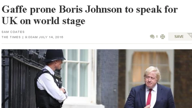 Газета The Australian: Борис Джонсон "склонен к ляпам"