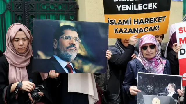 متظاهرون يحملون صور مرسي في تركيا