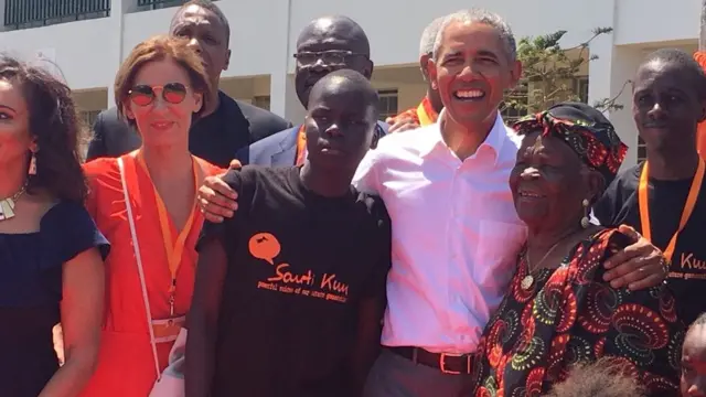 Obama wakati wa ufunguzi wa kituo cha Sauti Kuu