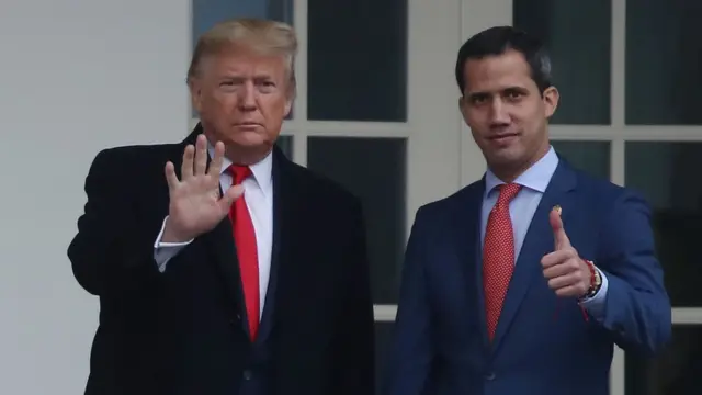Trump e Guaidó em Washington