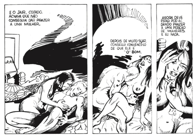 Trecho da HQ Lua, Um Só Amor, da sexta edição da revista Maria Erótica.