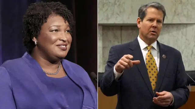Stacey Abrams y Brian Kemp, candidatos a la gobernación en Georgia