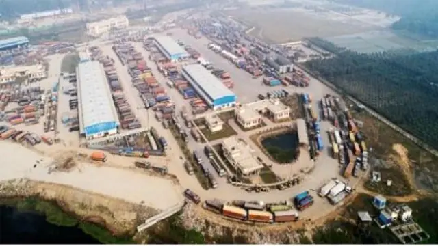 পেট্রাপোল বন্দরের ড্রোন থেকে তোলা ছবি