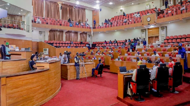 During di plenary for di state house of assembly