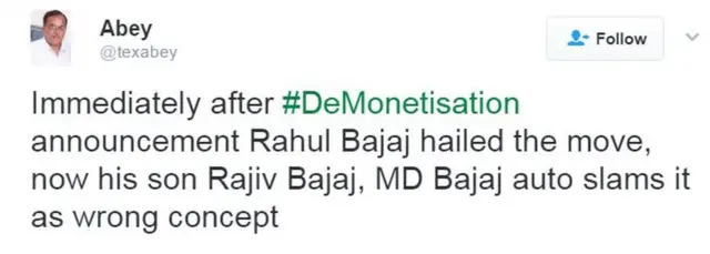 टेक्साबे का ट्वीट