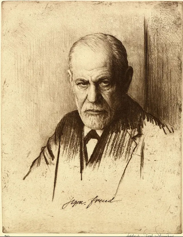 Sigmund Freud (1856-1939) dans un portrait réalisé par Ferdinand Schmutzer en 1926.
