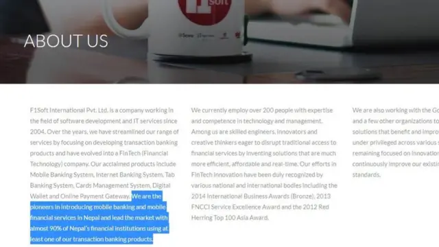 विवादमा परेको सिरान टेक्नोलोजिज्‌को माउ कम्पनी एफवन् सफ्टले नेपालका ९० प्रतिशत वित्तिय संस्थाहरूले एउटा न एउटा उसको भुक्तानी प्रविधि प्रयोग गरिरहेको आफ्नो वेबसाइटमा उल्लेख गरेको छ।