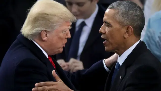 باراک اوبامہ صدر ٹرمپ کی حلف برداری کی تقریب کے موقع پر