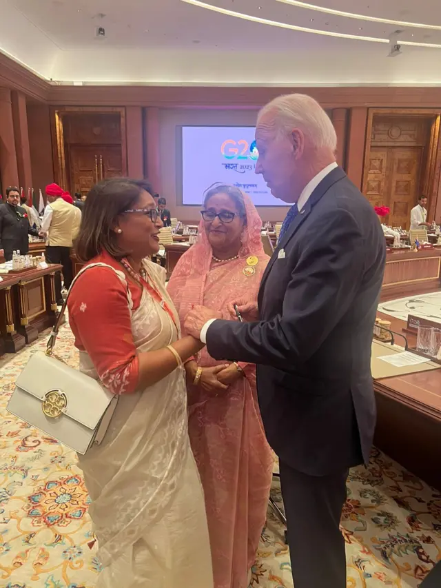 সায়মা ওয়াজেদ, শেখ হাসিনা ও জো বাইডেন