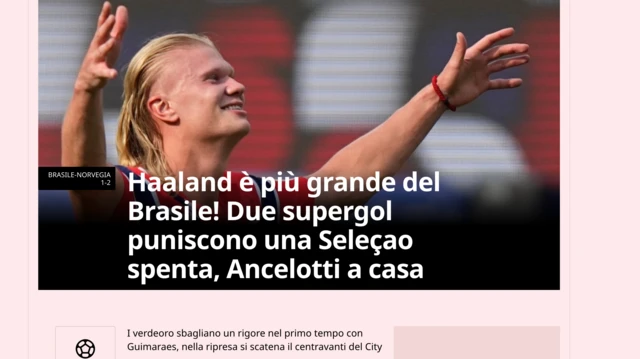 Página da Gazzeta dello Sport