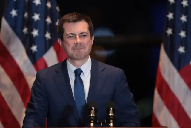 Former South Bend, Indiana Mayor Pete Buttigieg announces he is ending his campaign to be the Democratic nominee for president during a speech at the Century Center on March 01, 2020 in South Bend, Indiana.
