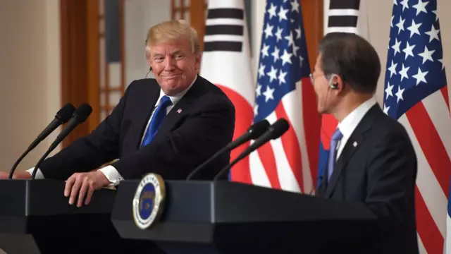 미국 도널드 트럼프 대통령과 한국 문재인 대통령