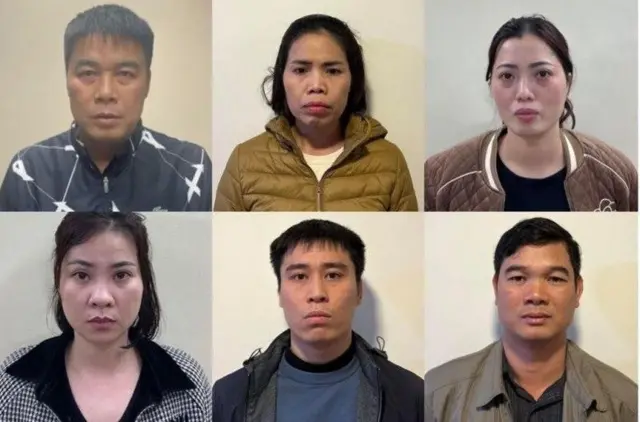 Chủ tịch HĐQT Công ty Cổ phần Tập đoàn Phúc Sơn Nguyễn Văn Hậu (bìa trái, hàng trên) và các đồng phạm trong vụ án 