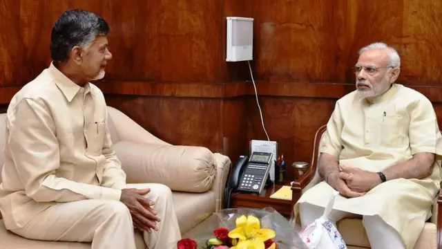 ప్రధానమంత్రి నరేంద్రమోదీతో ఏపీ ముఖ్యమంత్రి చంద్రబాబునాయుడు