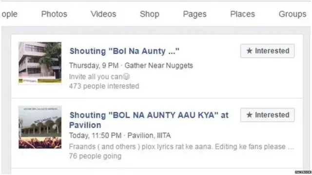 फेसबुकवर या गाण्यासंबंधी अनेक इवेंट्स बनवल्या गेले आहेत.