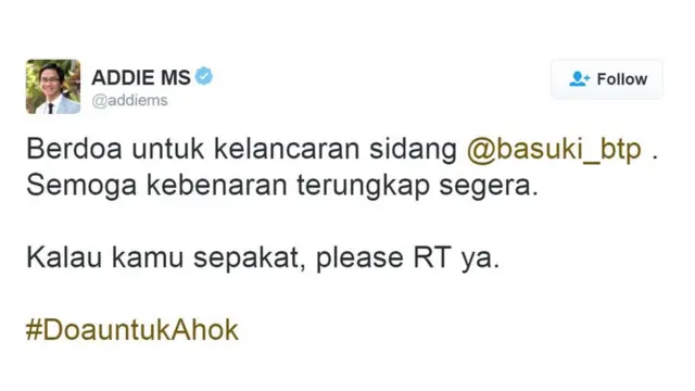 adhi ms doa untuk ahok