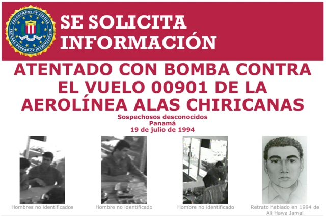Solicitud del FBI de información en el marco de la investigación por el caso del vuelo 901 de Alas Chiricanas, que explotó en el aire el 19 de julio de 1994, en Panamá.