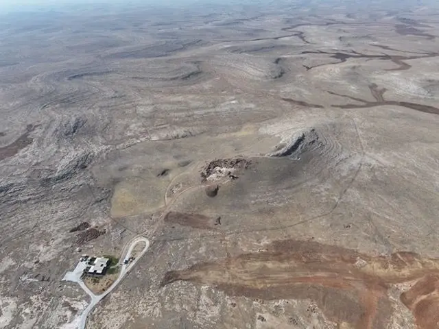 Karahantepe kazı alanının tepeden görünümü