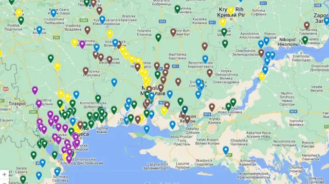 Мапа проєкту "Старовинні цвинтарі України"
