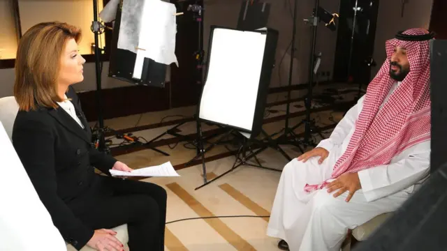 محمد بن سلمان في حوار تلفزيوني.