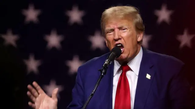 El expresidente de Estados Unidos, Donald Trump, en un acto de campaña