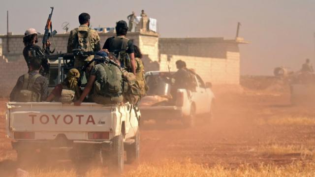 Combatientes rebeldes en Siria