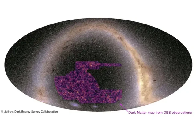 แผนที่แสดงตำแหน่งและความหนาแน่นของสสารมืดในกาแล็กซีทางช้างเผือก ฉบับล่าสุด