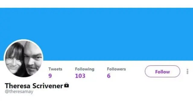 ٹریزا مے سکریوینر کا اکاؤنٹ