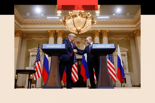 ዶናልድ ትራምፕ እና ቭላድሚር ፑቲን በሄልንሲንኪ በተገናኙበት ወቅት