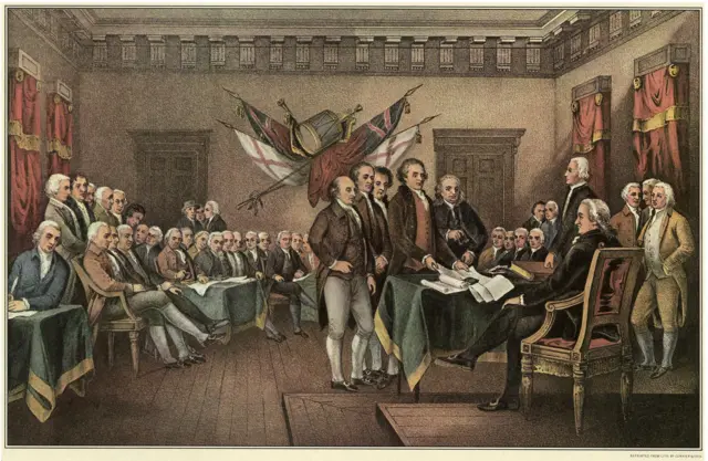 Firma del acta de independencia de EE.UU.