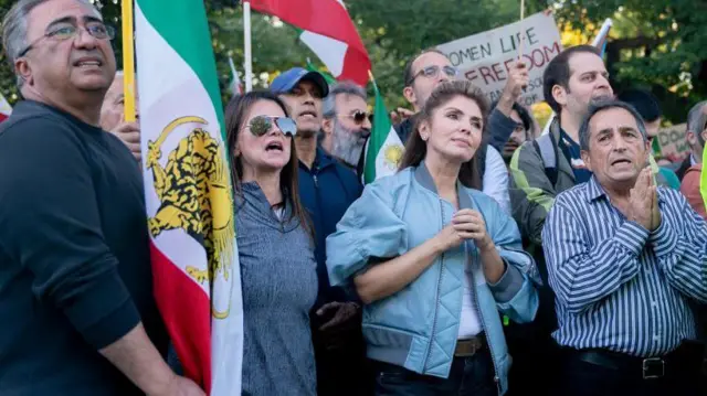 یاسمین پهلوی در جمع هواداران سلطنت 