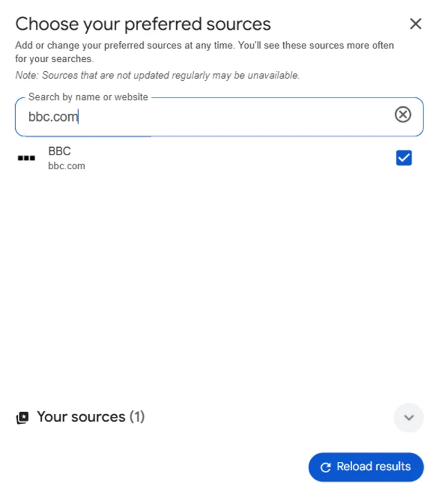 గూగుల్ కొత్త ఫీచర్, ప్రిఫర్డ్ సోర్సెస్