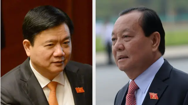 Ông Đinh La Thăng (trái) và ông Lê Thanh Hải