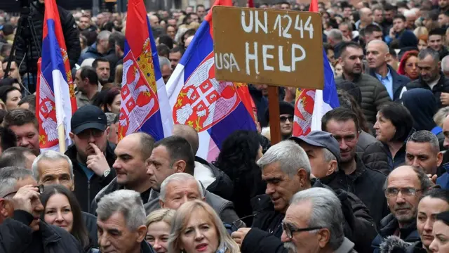 Протест одржан у Косовској Митровици 12. 2. 2024.